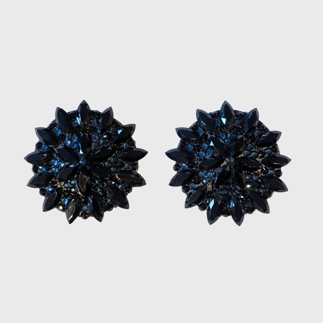 Navette Black Circle Pasties 6.0cm