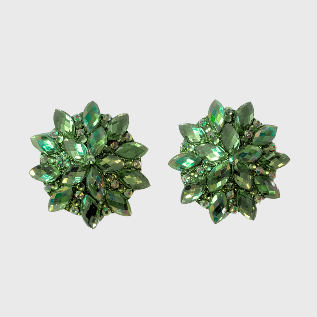 Navette Green AB Circle Pasties 4.0cm