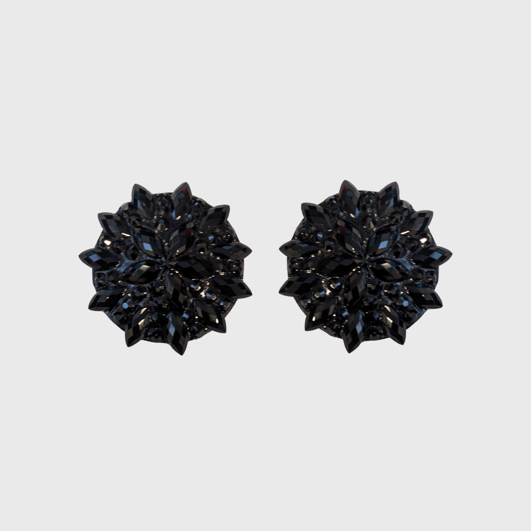 Navette Black Circle Pasties 5.0cm