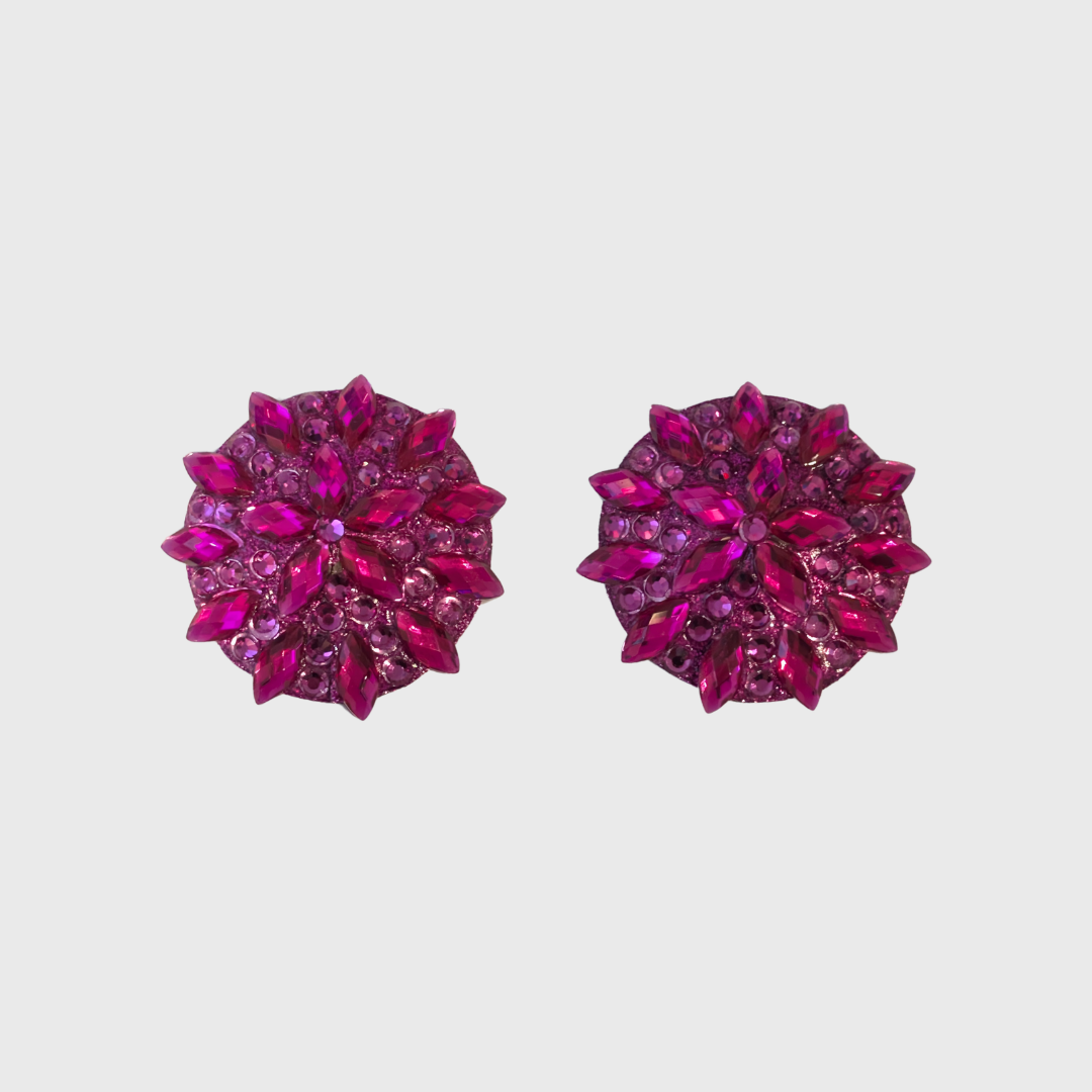 Navette Fuchsia Pink Circle Pasties 5.0cm