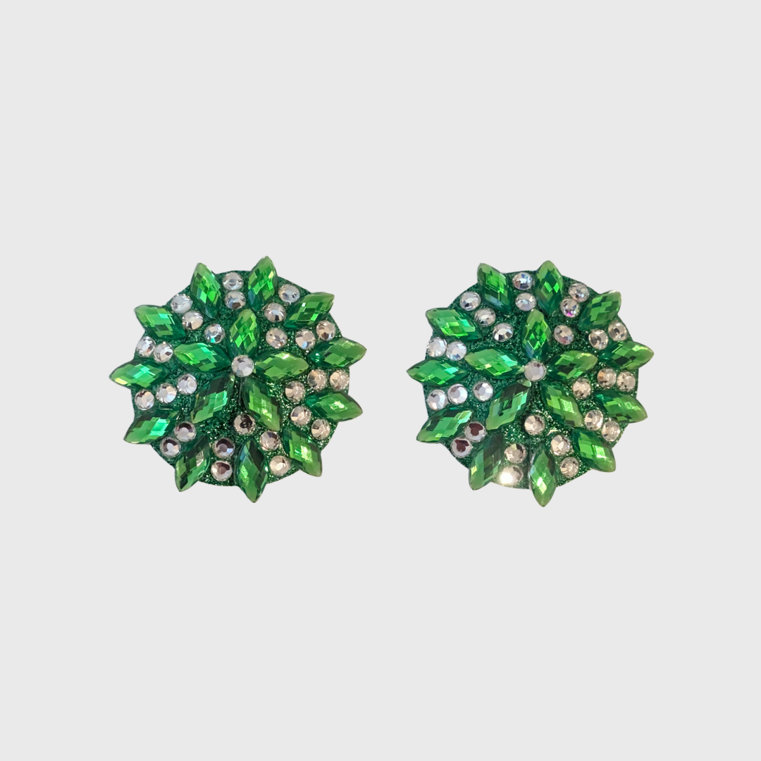 Navette Green Circle Pasties 5.0cm