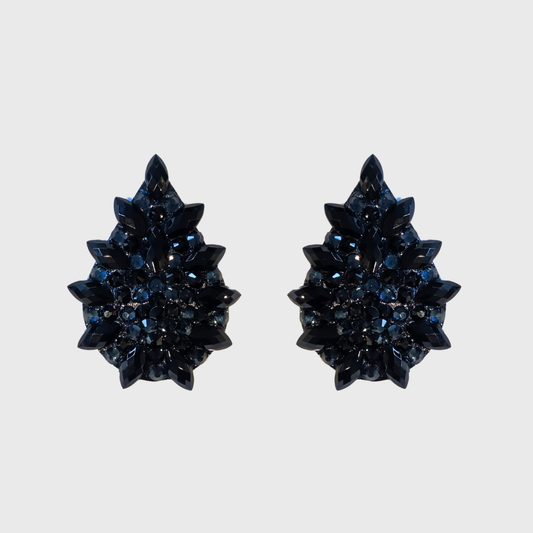Navette Black & Navy Teardrop Pasties 4.0cm