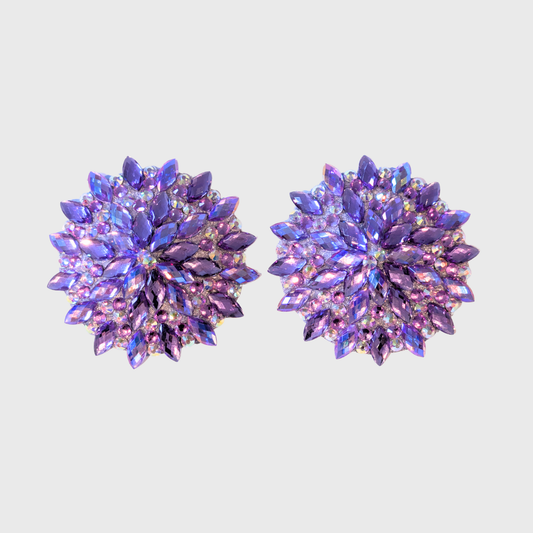 Navette Light Purple AB Circle Pasties 6.0cm