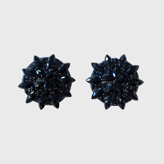 Navette Black Circle Pasties 4.0cm