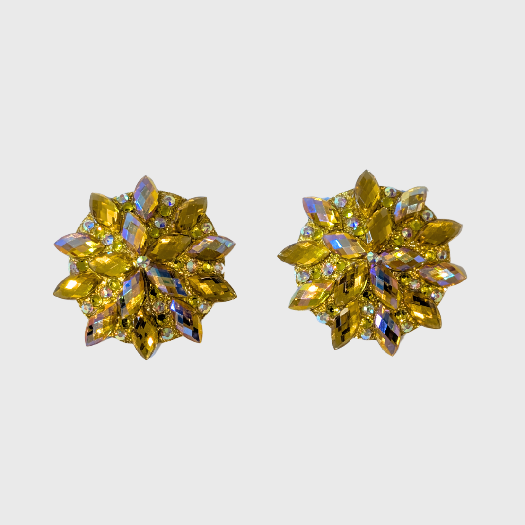 Navette Yellow AB Circle Pasties 4.0cm