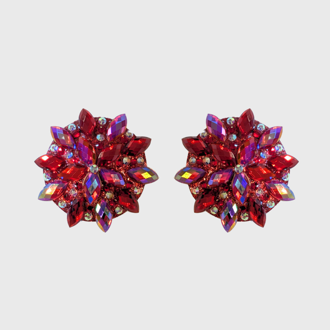 Navette Red AB Circle Pasties 4.0cm