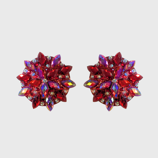 Navette Red AB Circle Pasties 4.0cm