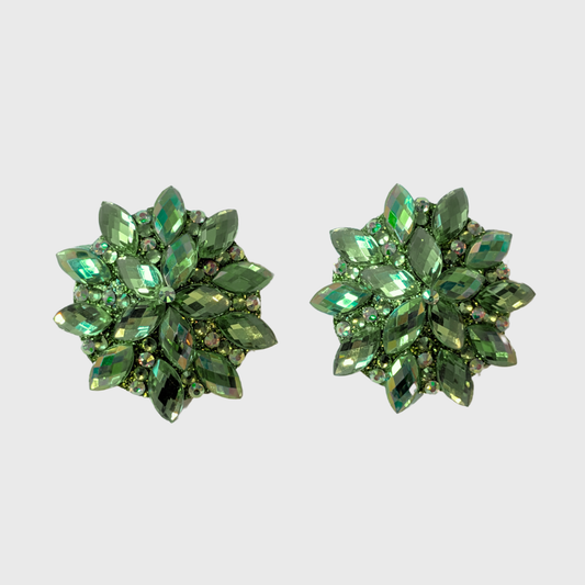 Navette Green AB Circle Pasties 4.0cm