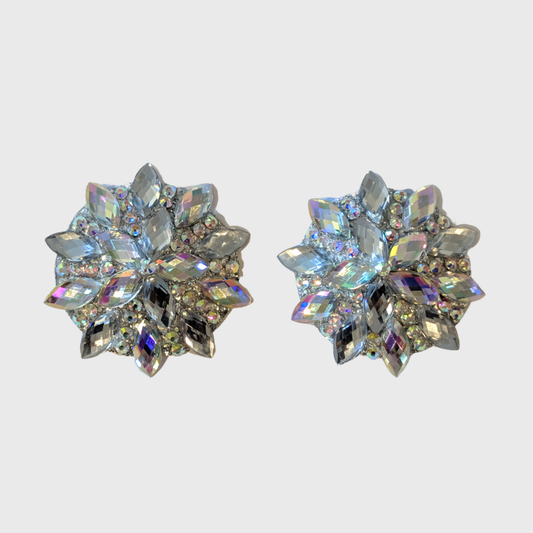 Navette Crystal AB Circle Pasties 4.0cm