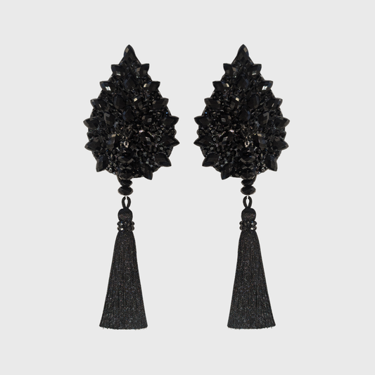 Pear Black Teardrop Pasties with Tassels 6.0cm