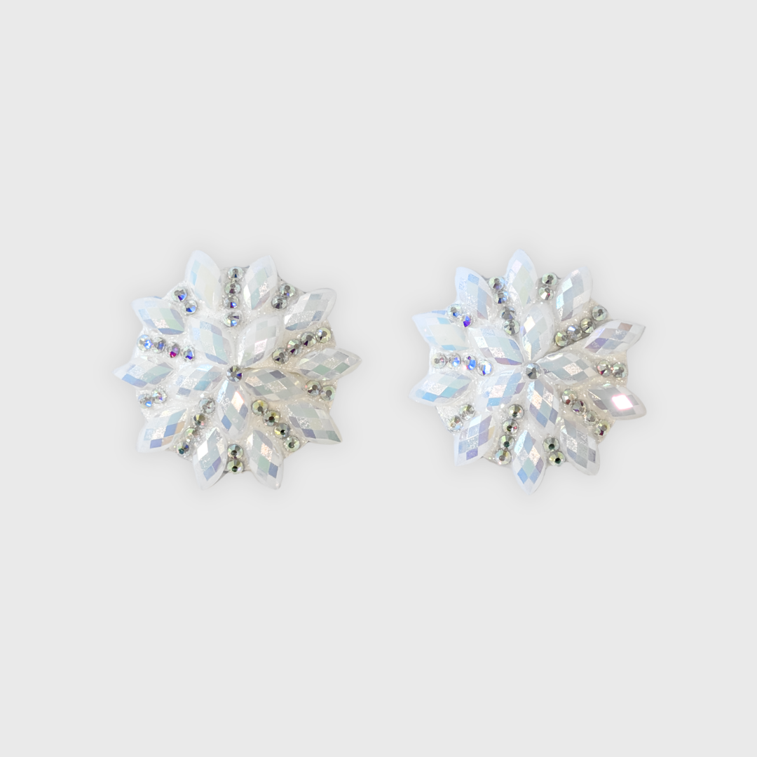 Navette White AB Circle Pasties 4.0cm