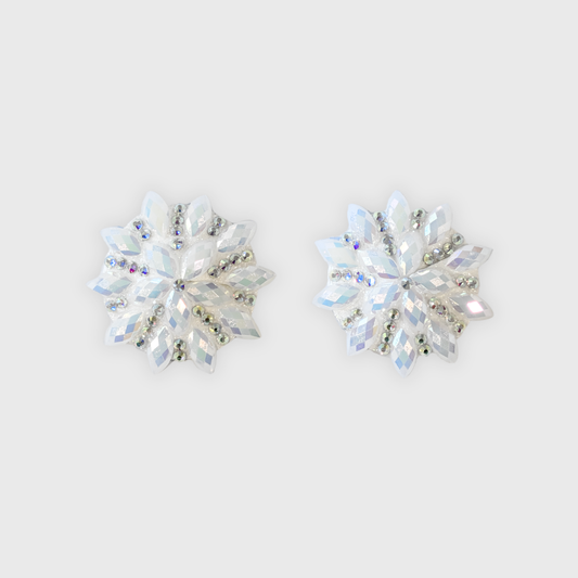 Navette White AB Circle Pasties 4.0cm
