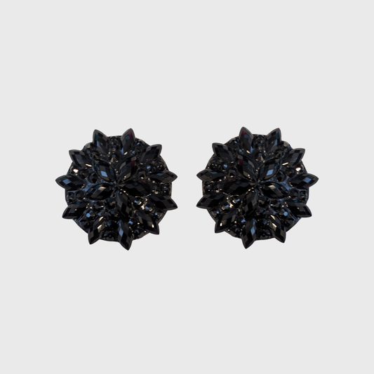Navette Black Circle Pasties 5.0cm