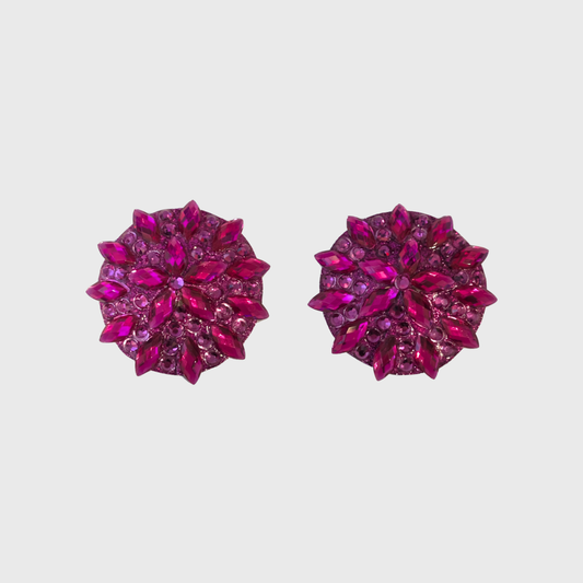 Navette Fuchsia Pink Circle Pasties 5.0cm