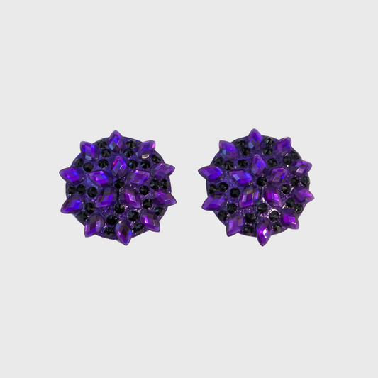Purple & Black Circle Pasties 5.0cm